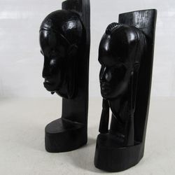 African Maasai Tribal Man & Woman Ebony Wood Sculpture Tanzania
