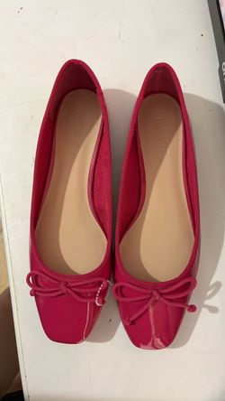 LOFT Pink Patent Ballet Flats with Bow