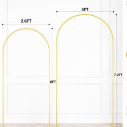 Metal Arch Backdrop Stand Set of 2 Gold Wedding Arch Stand 6FT 7.2FT Balloon Arched Stand