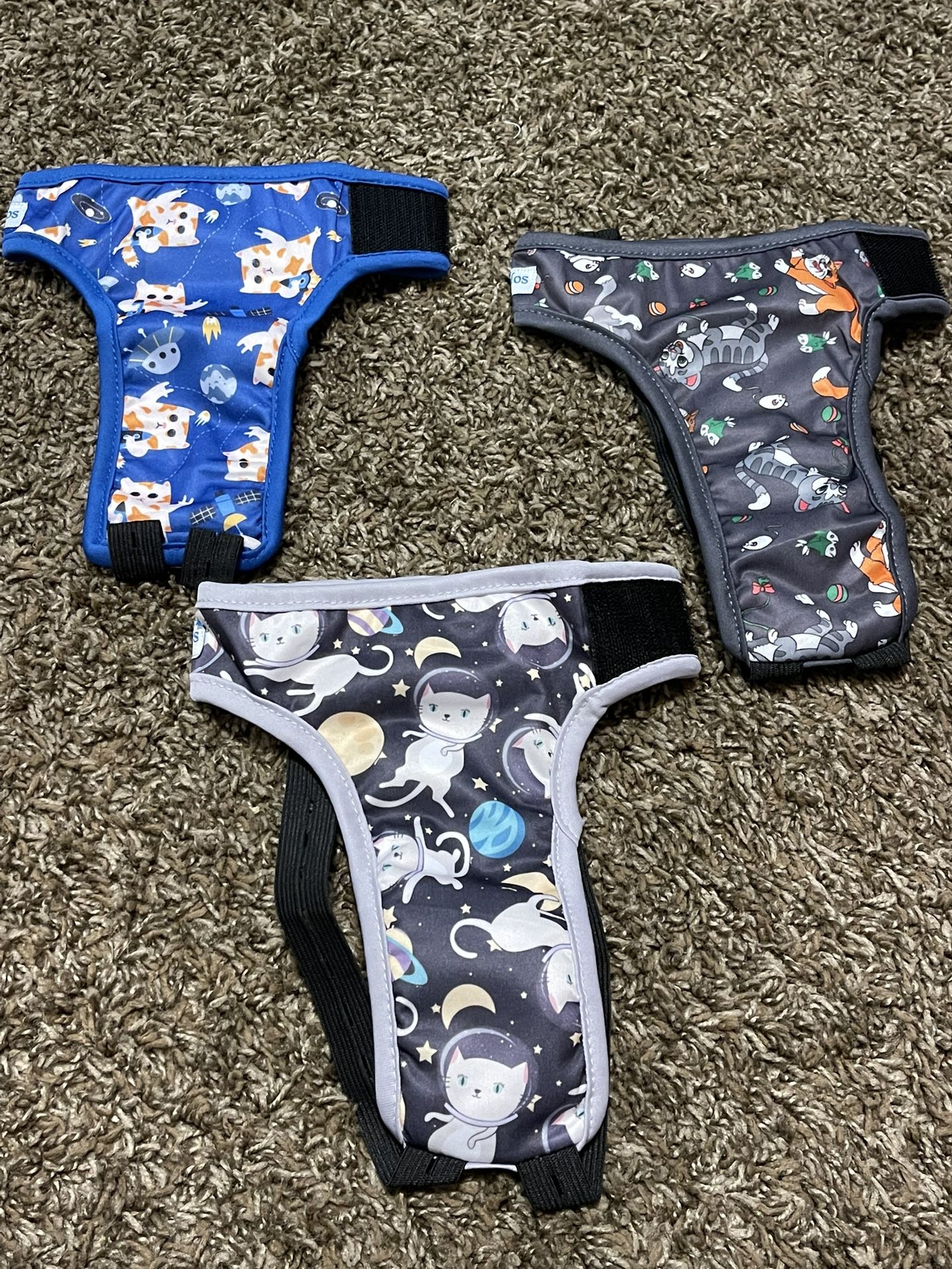 Leekalos Reusable Washable Cat Diapers (3 Pack) - Highly Absorbent Cat Diapers Medium