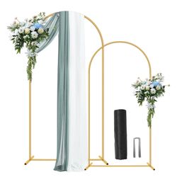 7.2’ and 6 Foot Arch, 2 Backdrop Gold Stands