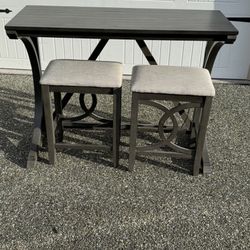 Modern Counter-Height Bistro Table w/ 2 Stools – 3-Piece Set