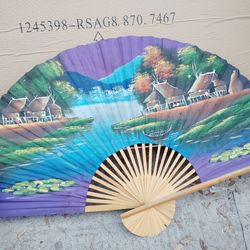 2 huge Asian fans wall art