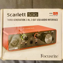 Focusrite Scarlett Solo 3rd Gen USB Audio Interface 