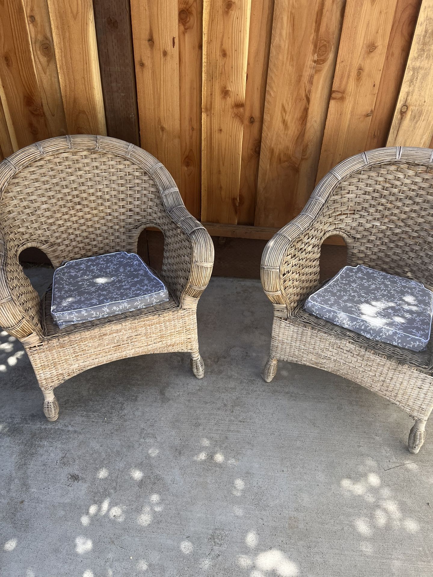 Beautiful Vintage Brown Wicker Chairs
