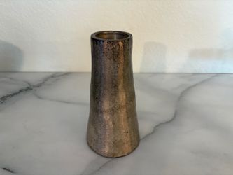 Pottery Barn Silver Metallic Vase MCM