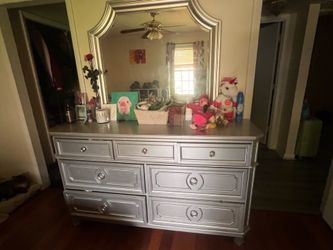 Silver Dresser with Mirror – Solid & Sturdy – $200 OBO