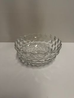 Vintage Clear Glass Faceted Candy Dish