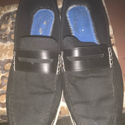 Cole Haan canvas Blue penny loafers