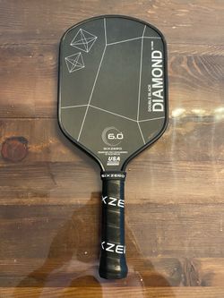 Six Zero Double Black Diamond Elongated 15mm Carbon Fiber Pickleball Paddle
