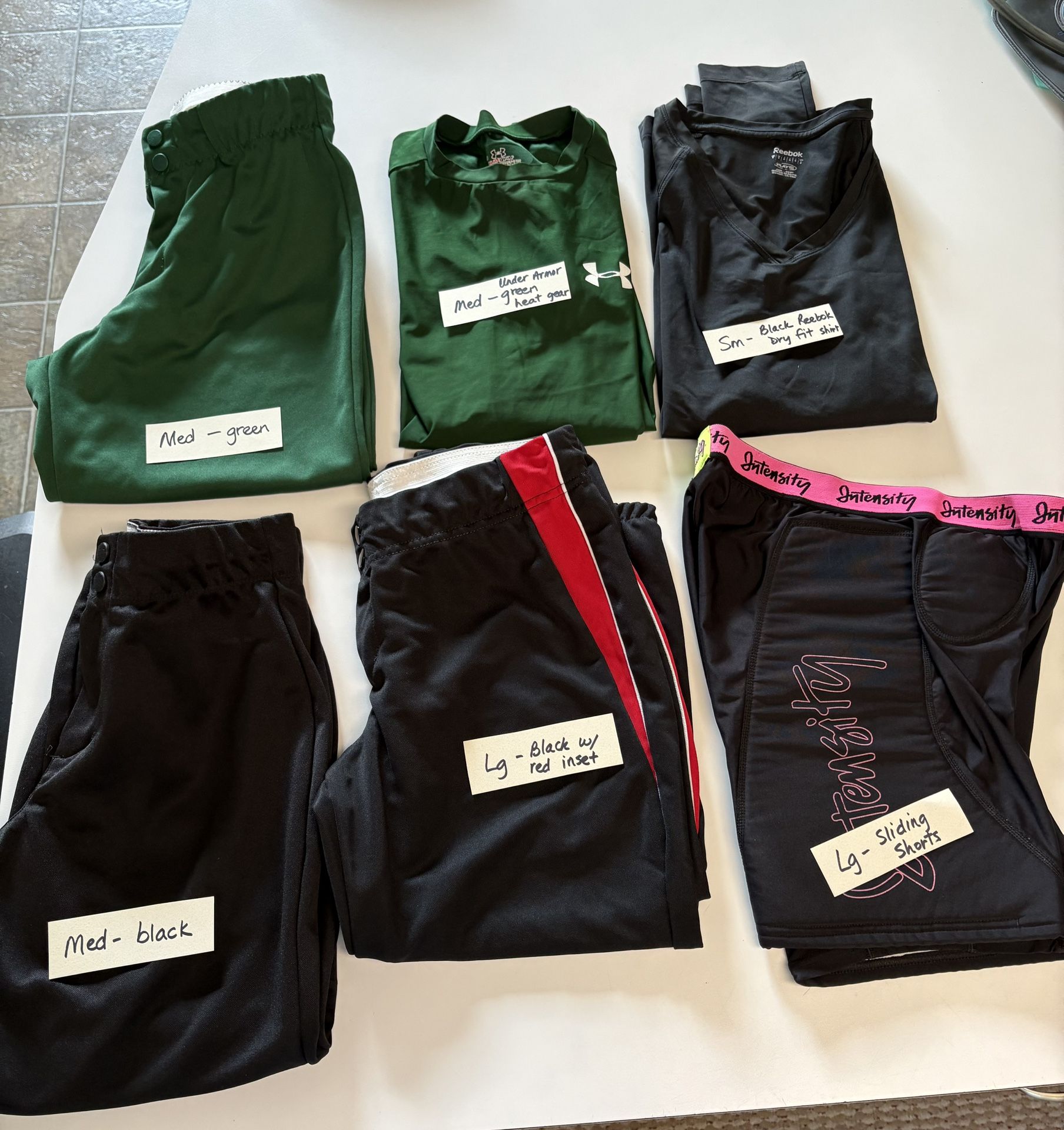 Girls Fast pitch Pants, Sliding Shorts, Shirts