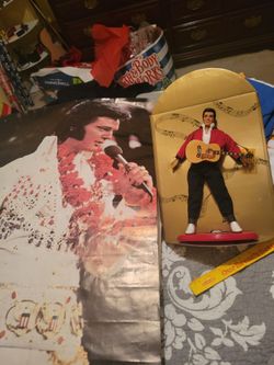 Elvis Presley hasbro doll and poster