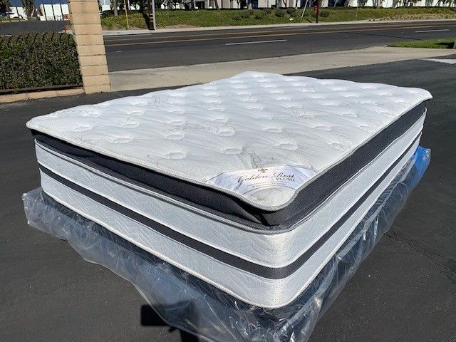 Queen Golden Rest Bamboo Collection Hybrid Gel Pillow Top Mattress!
