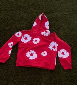 Red denim tears hoodie