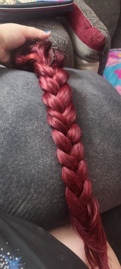 Maroon Red Real Hair Extensions 18 Inches Maybe Longer
