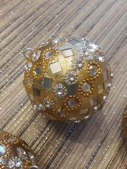 Gold bling ball ornaments