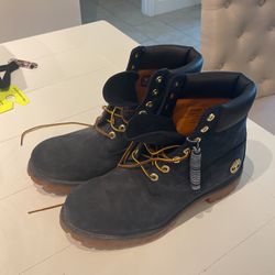 Timberland Men’s Premium Waterproof Navy Boots 11.5
