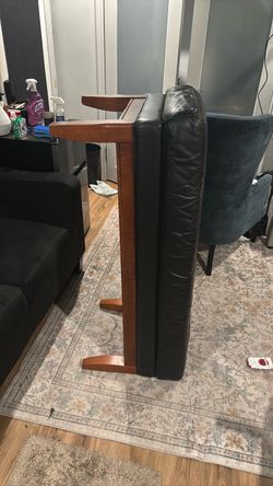 Leather 6” cushion wide ottoman/bench