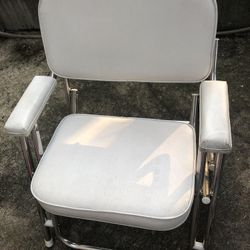 Marine White Leather Chair 
