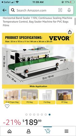 Happybuy FR-900 Continuous Band Sealer 