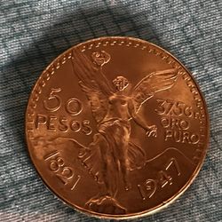Gold Mexican 50-peso Centenario