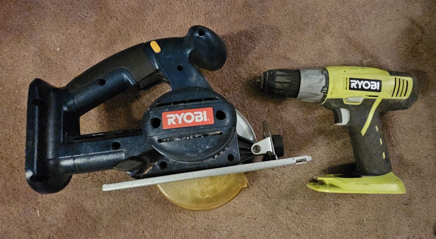 Ryobi Drill And Circular Hand Saw