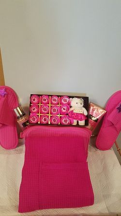Bridal shower/spa/friend gift basket in pink/ Christmas gift