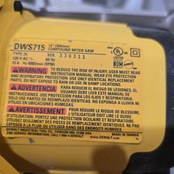 12" Dewalt Miter Table Saw - Barely Used