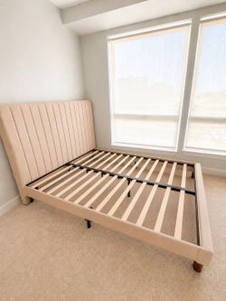 Zinus Upholstered King Bed Frame in Like New Condition