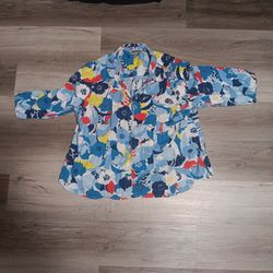 FLORAL WOMENS BLOUSE 2X