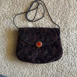 Paisley Print Clutch w/ Strap