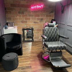 Velvet Chair With Ottoman 