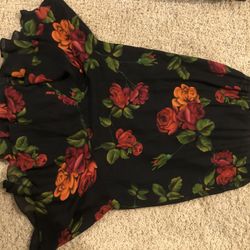 Long Flowy Foral Mesh Skirt