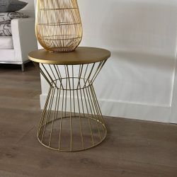 Modern Gold Metal Side Table / Accent Table 