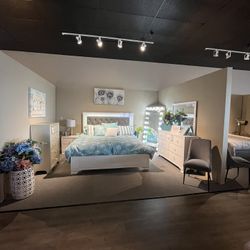 White 4PC King Bedroom Set