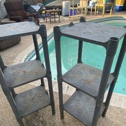 Set of Two Plastic Plant Shelves