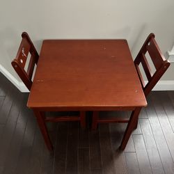 Kids Table With Two Chairs (Solid Pine)