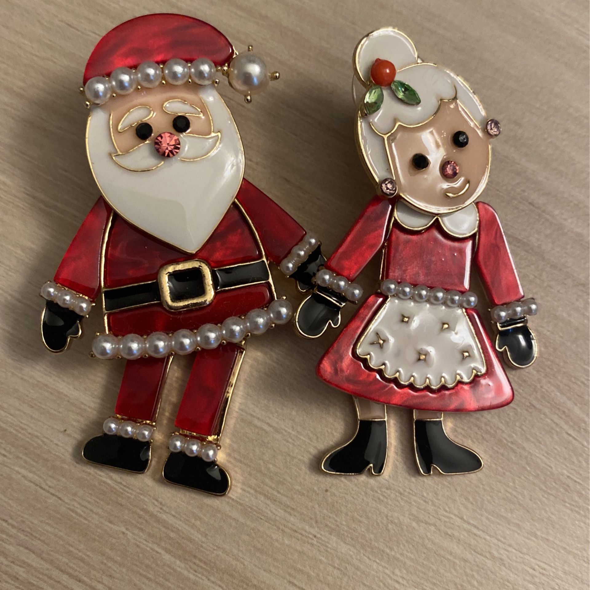 Mr And Mrs Clause Christmas Earrings