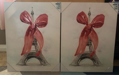 Eiffel Tower Canvas Wall Art Set of 2
