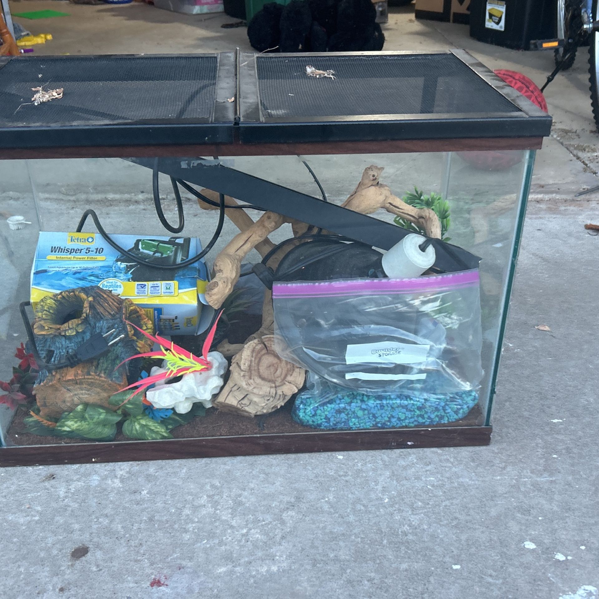 Aquarium for both fish and reptiles