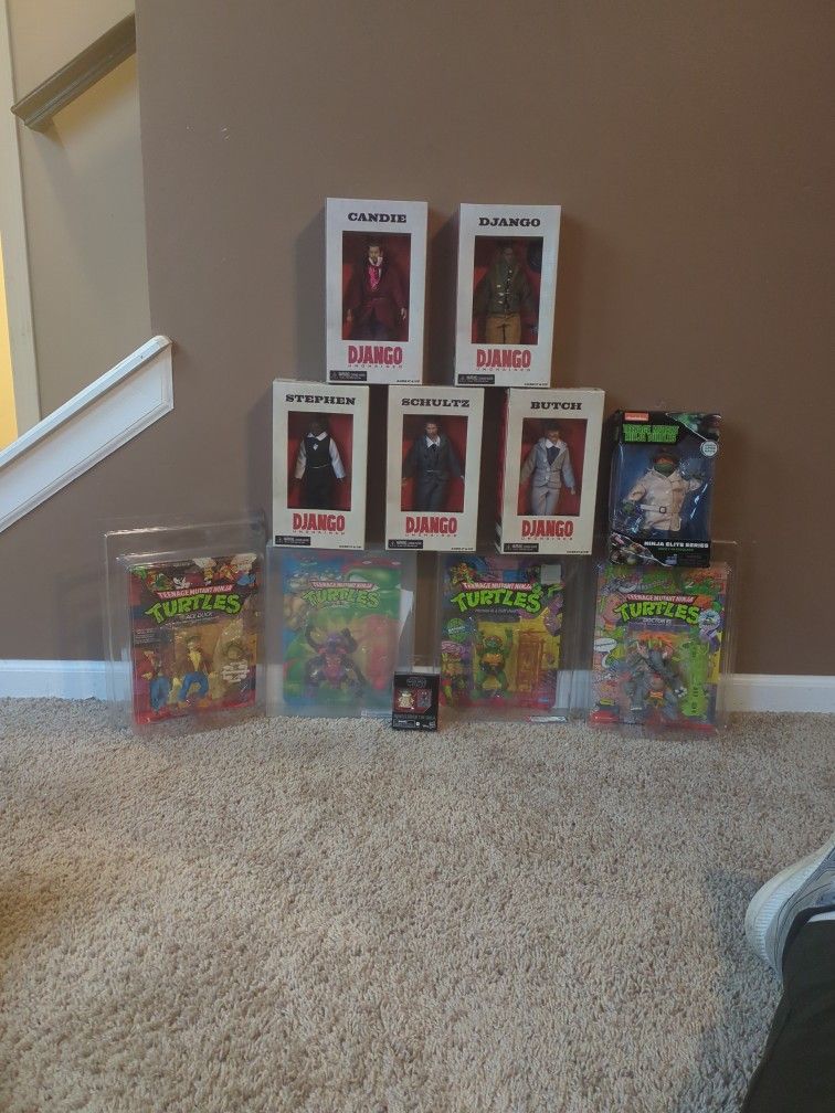 Vintage TMNT & Django Unchained Action Figures