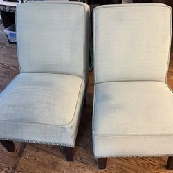 2 Teal Decorative Accent Chairs 