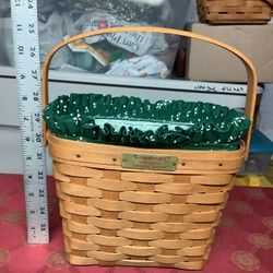 Longaberger Basket With Cover And Protector