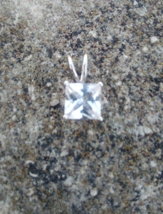 Sterling Silver White Sapphire Pendant