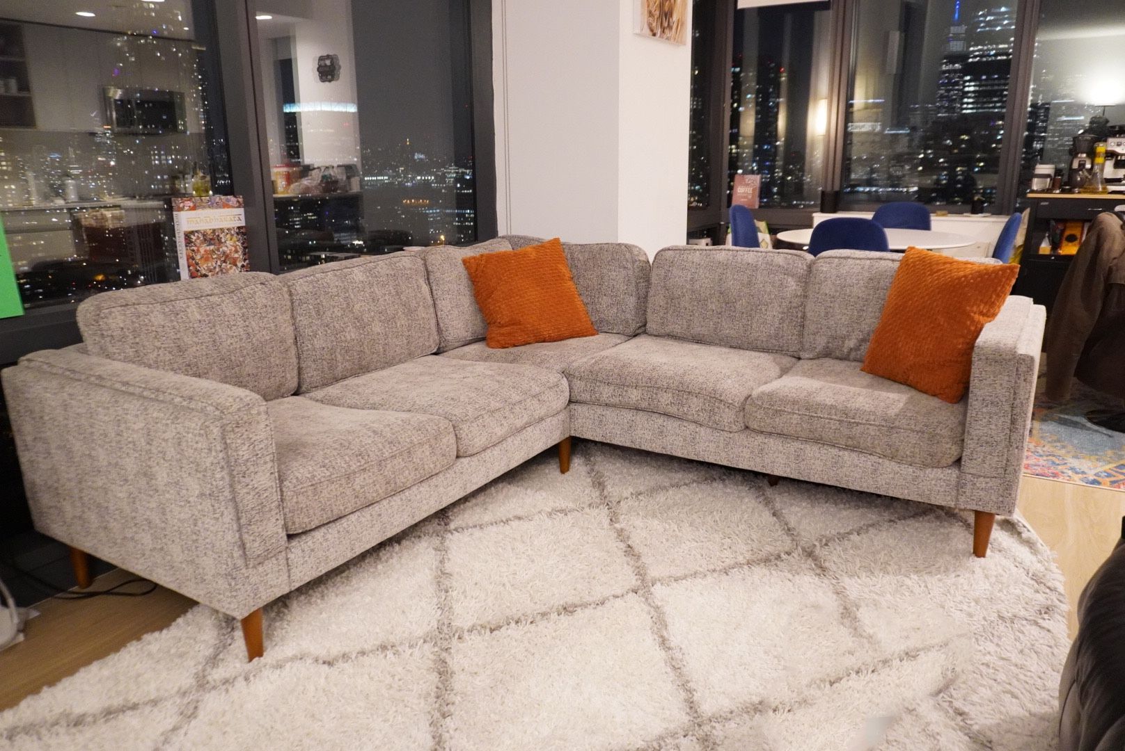 Albany Park Gray Sectional - Brand New Cushions 