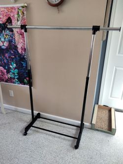 Adjustable Rolling Clothes Garment Rack