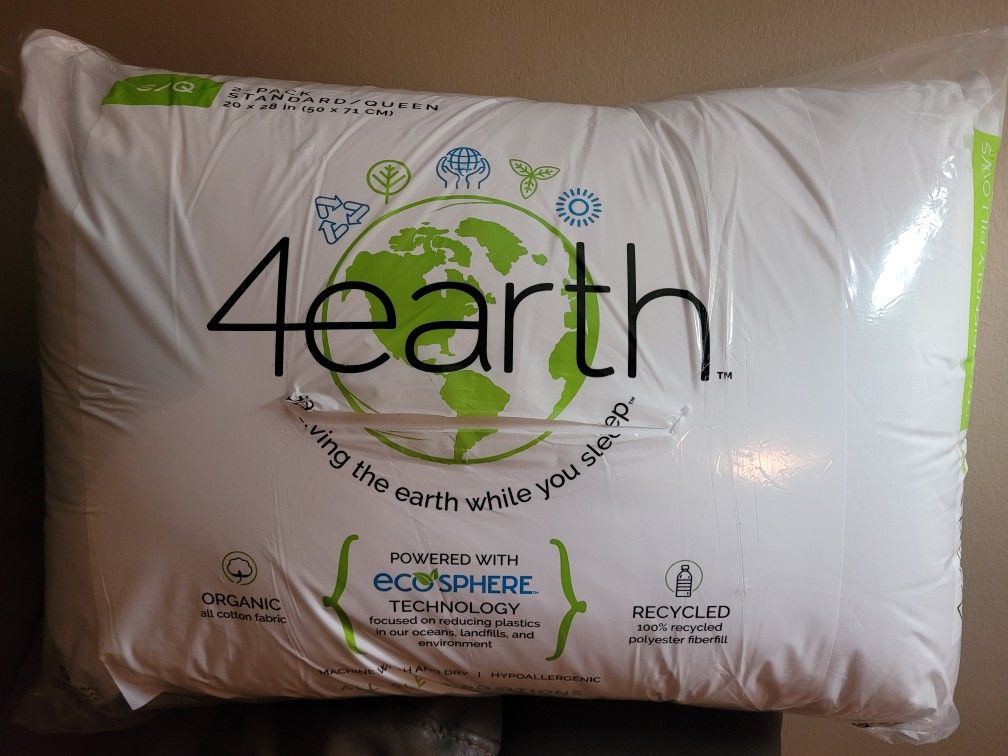 4earth™ 2-Pack Eco-Friendly Organic Cotton Standard Bed Pillows