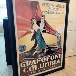 Grafofoni Columbia Framed Poster Print