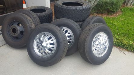 DODGE RAM CHEVROLET GMC 3500 DUALLY RIMS WHEELS TIRES LT 235 80 17
