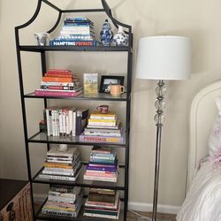 Metal Frame Black Bookcase